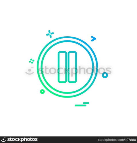 Pause button icon design vector