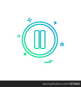 Pause button icon design vector