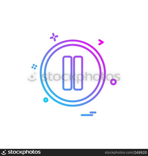 Pause button icon design vector