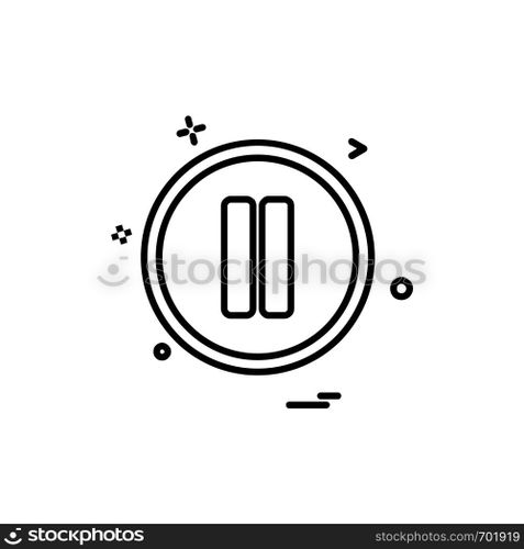 Pause button icon design vector