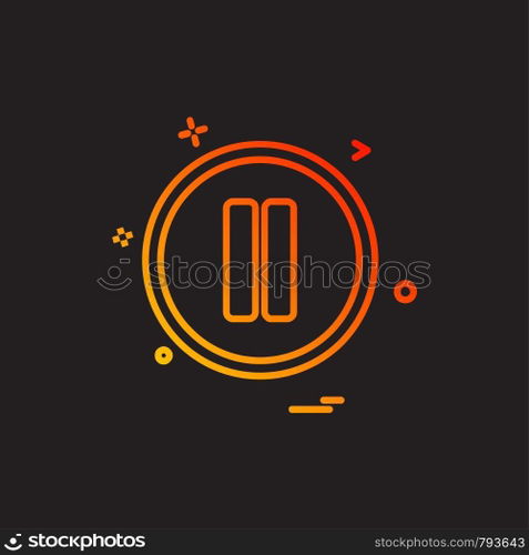 Pause button icon design vector