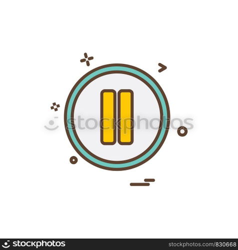 Pause button icon design vector