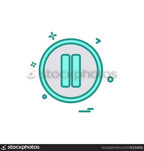 Pause button icon design vector