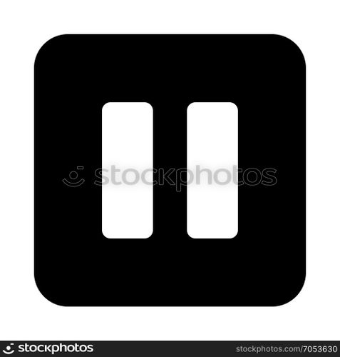 pause button on isolated background