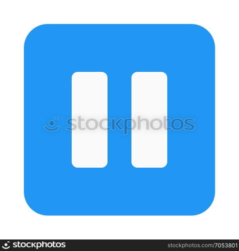 pause button on isolated background