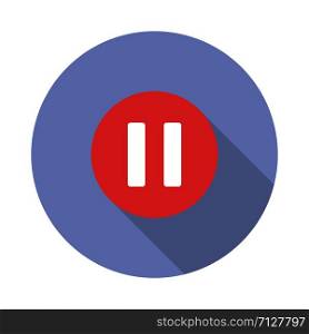 Pause icon isolated vector icon in flat design. Symbol button play video. Media player audio symbol. Video player interface. EPS 10. Pause icon isolated vector icon in flat design. Symbol button play video. Media player audio symbol. Video player interface.