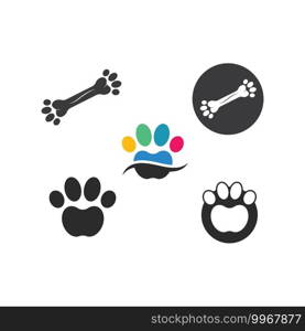 paw bone vector  icon of pet illustration design template