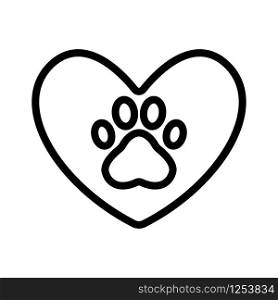 Paw icon vector. Thin line sign. Isolated contour symbol illustration. Paw icon vector. Isolated contour symbol illustration