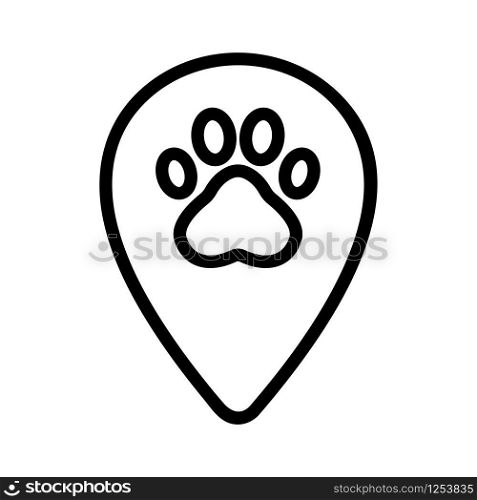 Paw icon vector. Thin line sign. Isolated contour symbol illustration. Paw icon vector. Isolated contour symbol illustration