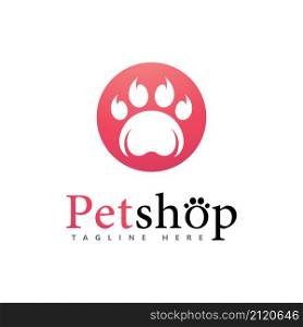 Paw Logo design vector illustration,for Pet shop logo