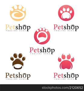 Paw Logo design vector illustration,for Pet shop logo