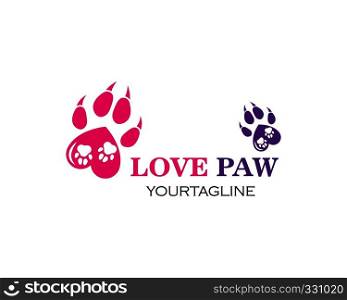 paw logo icon of pet vector template