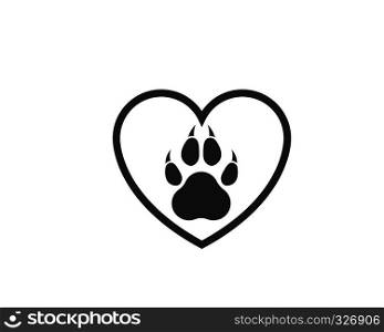 paw logo icon of pet vector template illustration