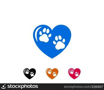paw logo icon of pet vector template illustration
