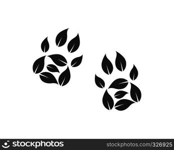 paw logo icon of pet vector template illustration