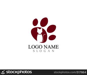Paw logo template vector