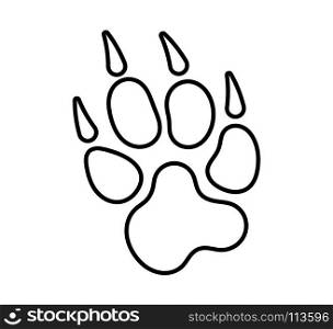 Paw Print Icon, Dog, Cat, Fox Foot Imprint Vector Art Illustration