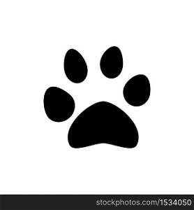 Paw print icon isolated on white background. Vector illustration