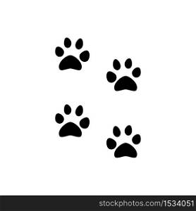 Paw print icon isolated on white background. Vector illustration
