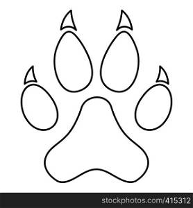 Paw print icon. Outline illustration of paw print vector icon for web. Paw print icon, outline style