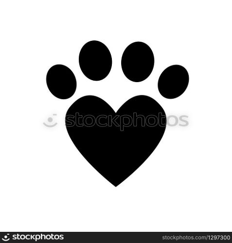 Paw Print Icons stock illustration, Paw Love - Vector