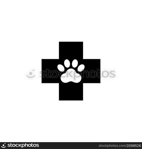 Paw Print Pet Health Care, Veterinary Clinic. Flat Vector Icon illustration. Simple black symbol on white background. Paw Print Pet Health Care sign design template for web and mobile UI element. Paw Print Pet Health Care, Veterinary Clinic. Flat Vector Icon illustration. Simple black symbol on white background. Paw Print Pet Health Care sign design template for web and mobile UI element.