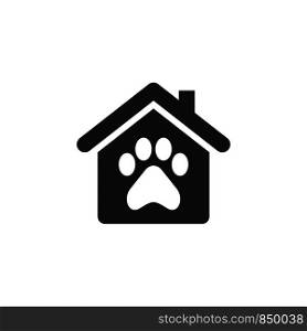 Paw print, Pet Home or House Icon Logo Template Illustration Design. Vector EPS 10.