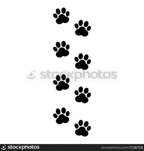 Paw print vector isolated on white background