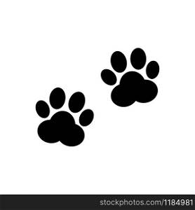 Paw prints vector icon. Animal tracks sign isolated on white background. Paw prints vector icon. Animal tracks sign isolated