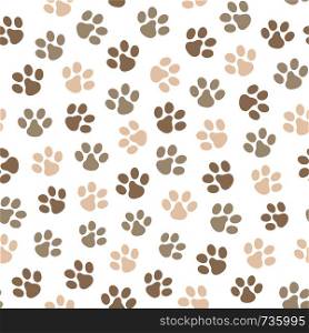 Paw seamless pattern. Great for surface design, wallpaper, web page background. Vector illustration