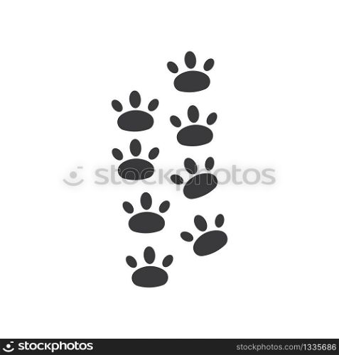 paw vector icon of pet illustration design template
