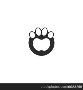 paw vector  icon of pet illustration design template