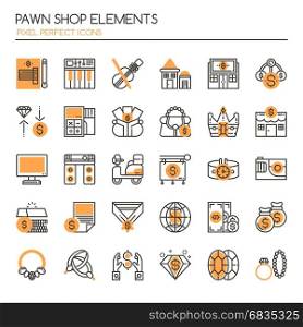 Pawn Shop Elements , Thin Line and Pixel Perfect Icons