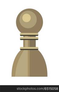 Pawn vector in flat style. Wooden or plastic chess figure. Chessman. Board game. Intellectual sport. Illustration for business strategy, career concepts. Isolated on white background. Pawn Vector Illustration in Flat Style Design . Pawn Vector Illustration in Flat Style Design