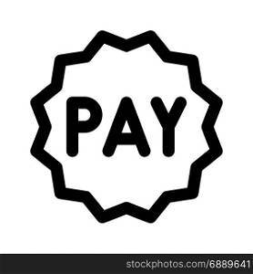 pay, icon on isolated background
