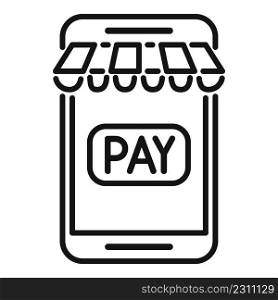 Pay online shop icon outline vector. Money payment. Card digital. Pay online shop icon outline vector. Money payment