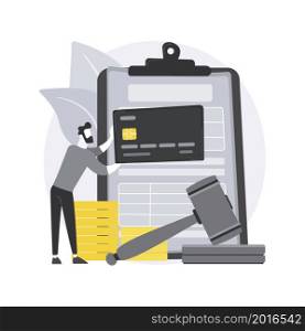 Pay penalties abstract concept vector illustration. Interest on late payment, pay penalty online, not filing taxes, fine, individual shared responsibility, financial dispute abstract metaphor.. Pay penalties abstract concept vector illustration.