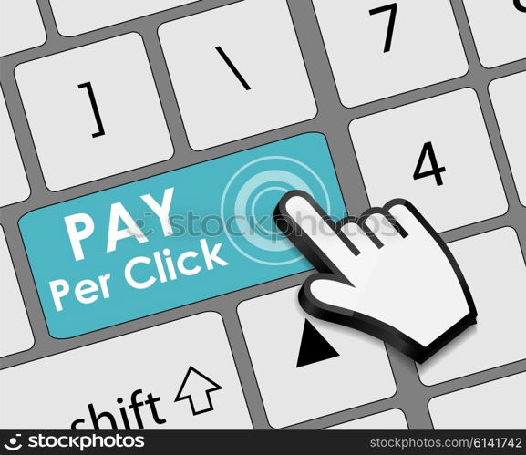 Pay Per Click Flat Concept for Web Marketing. Vector Illustration. EPS10