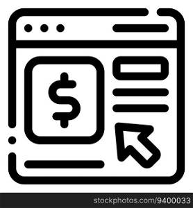 Pay Per Click Icon. Digital marketing concept. Outline icon