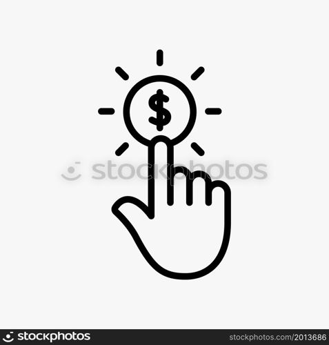 pay per click icon vector line style