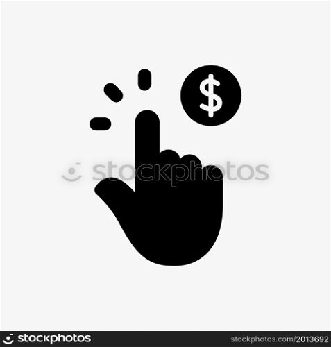 pay per click icon vector solid style