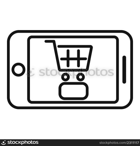 Pay shop icon outline vector. Online money. Digital service. Pay shop icon outline vector. Online money