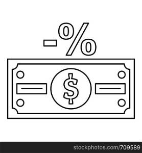 Pay tax icon. Outline illustration of pay tax vector icon for web. Pay tax icon, outline style