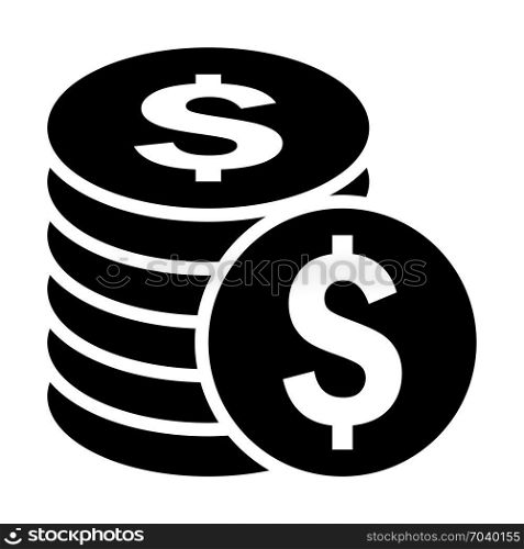 Payment and finance - Dollar coins, icon on isolated background