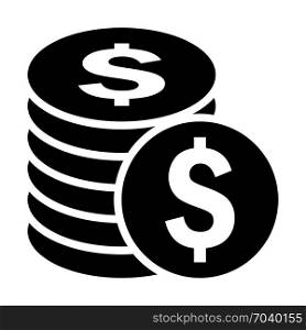 Payment and finance - Dollar coins, icon on isolated background