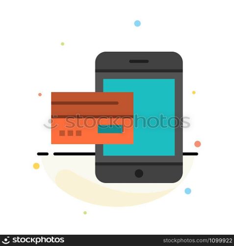 Payment, Bank, Banking, Card, Credit, Mobile, Money, Smartphone Abstract Flat Color Icon Template