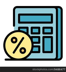 Payment calculator icon outline vector. Income credit. Contract loan color flat. Payment calculator icon vector flat