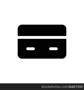 Payment card black glyph ui icon. Credit card number. Banking account. User interface design. Silhouette symbol on white space. Solid pictogram for web, mobile. Isolated vector illustration. Payment card black glyph ui icon
