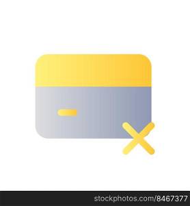 Payment card block flat gradient color ui icon. Declined payments. Failed operation. Banking, finance. Simple filled pictogram. GUI, UX design for mobile application. Vector isolated RGB illustration. Payment card block flat gradient color ui icon