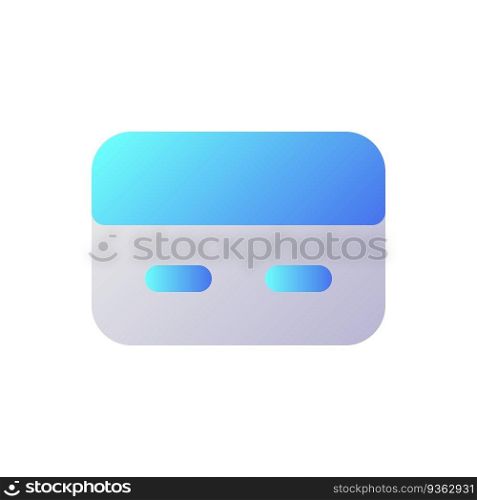 Payment card pixel perfect flat gradient two-color ui icon. Paying method. Online shopping. Simple filled pictogram. GUI, UX design for mobile application. Vector isolated RGB illustration. Payment card pixel perfect flat gradient two-color ui icon